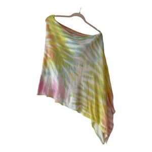 EUC Cashmere-Cotton Blend Tie-Dye Poncho